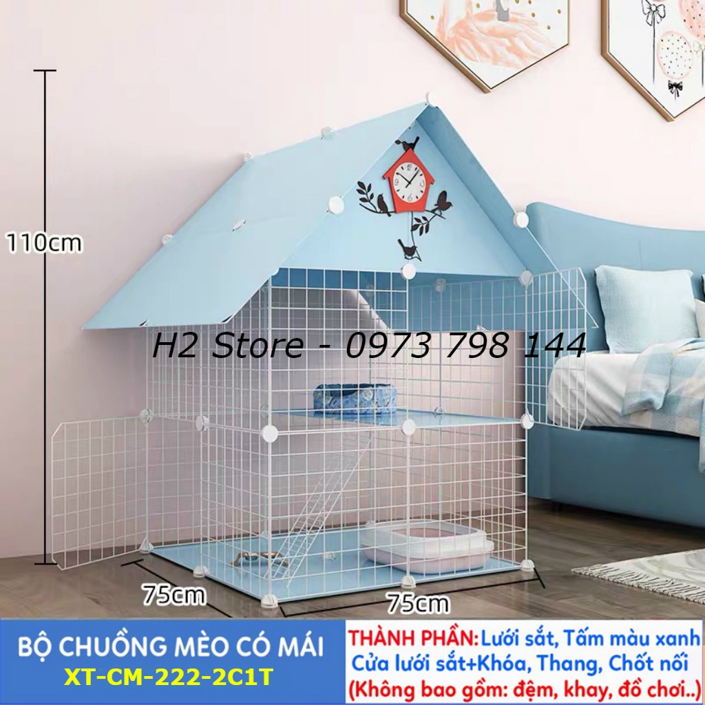 Chuồng mèo 2 tầng, 3, 4 tầng giá rẻ đẹp lắp ghép đa năng đơn giản với lưới sắt sơn tĩnh điện nuôi thú cưng, thỏ, bọ