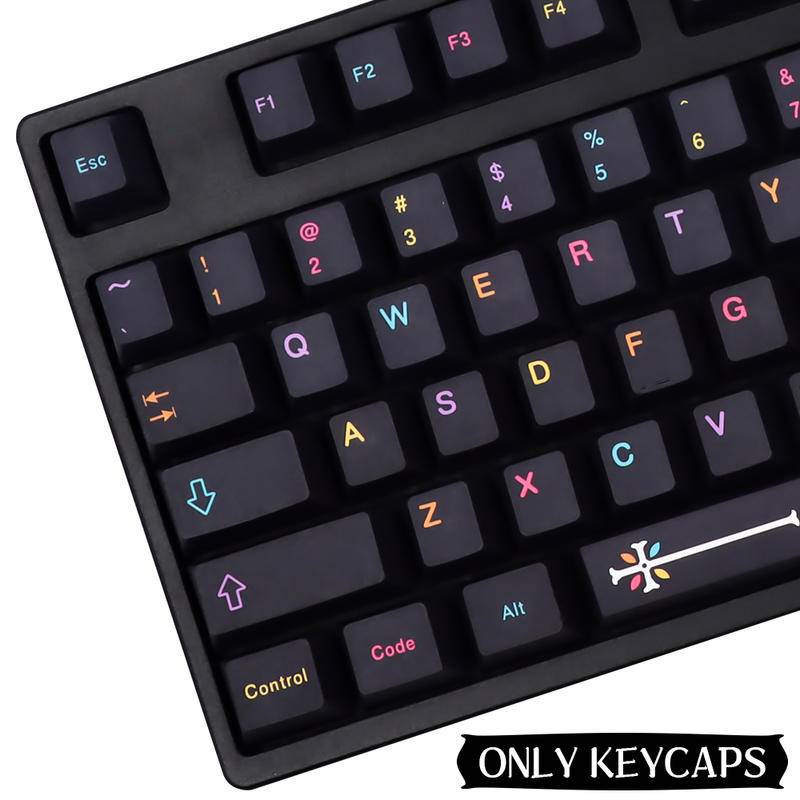 GMK Mictlán black personalized keycaps Mictlan Keycap Bộ Nắp Bàn Phím Cơ cherry Profiles 75% PBT 7U Màu Đen Cá Tính Mictlan Keycap