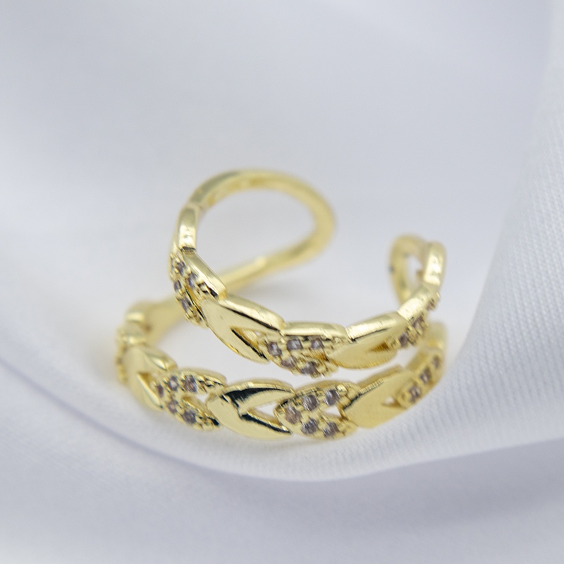 Khuyên kẹp tai đính đá zircon siêu nhấp nháy đơn giản cá tính hoang dã cho nữ