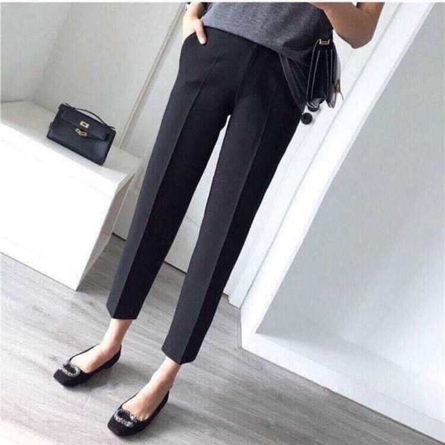 Quần baggy bầu xếp ly