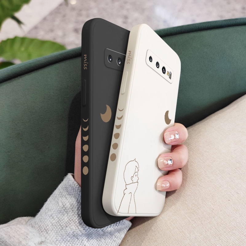 Ốp Điện Thoại Mềm Họa Tiết Mặt Trăng Sáng Tạo Cho Samsung Galaxy S10 S10E Plus S9 Plus