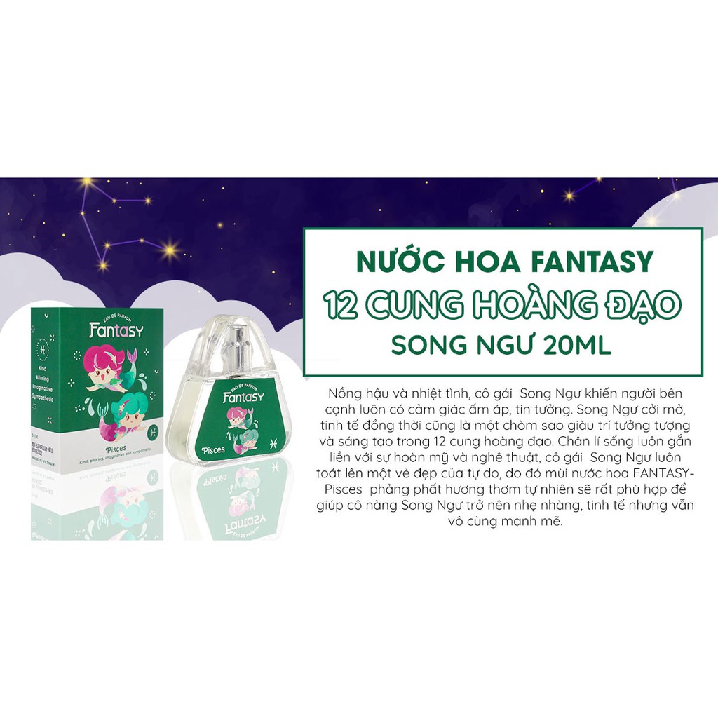 Nước Hoa Fantasy 12 Cung Hoàng Đạo Song Ngư - Pisces 20 ml
