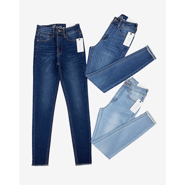 Quần skinny lai tua