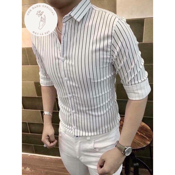 Áo Sơ Mi Nam Dài Tay Chất Cotton Lụa - Họa Tiết Kẻ Sọc Sọc