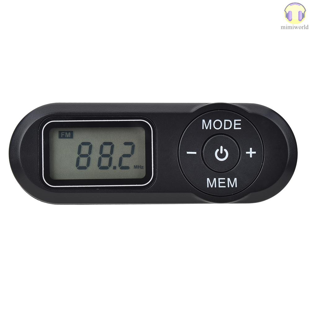 MIWO HRD-727 Portable Mini FM Radio Digital Display FM Receiver Retro MP3 Player Style DSP with Headphones Lanyard