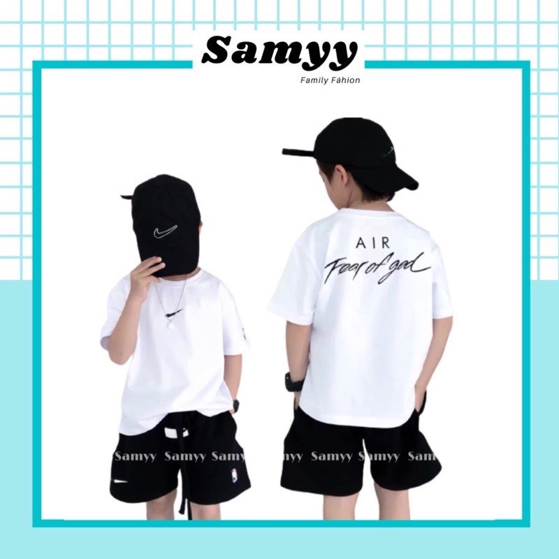 Áo thun tay lỡ cho bé và gia đình  Fear of god Air ,áo phông nam nữ unisex, Samyy_vn