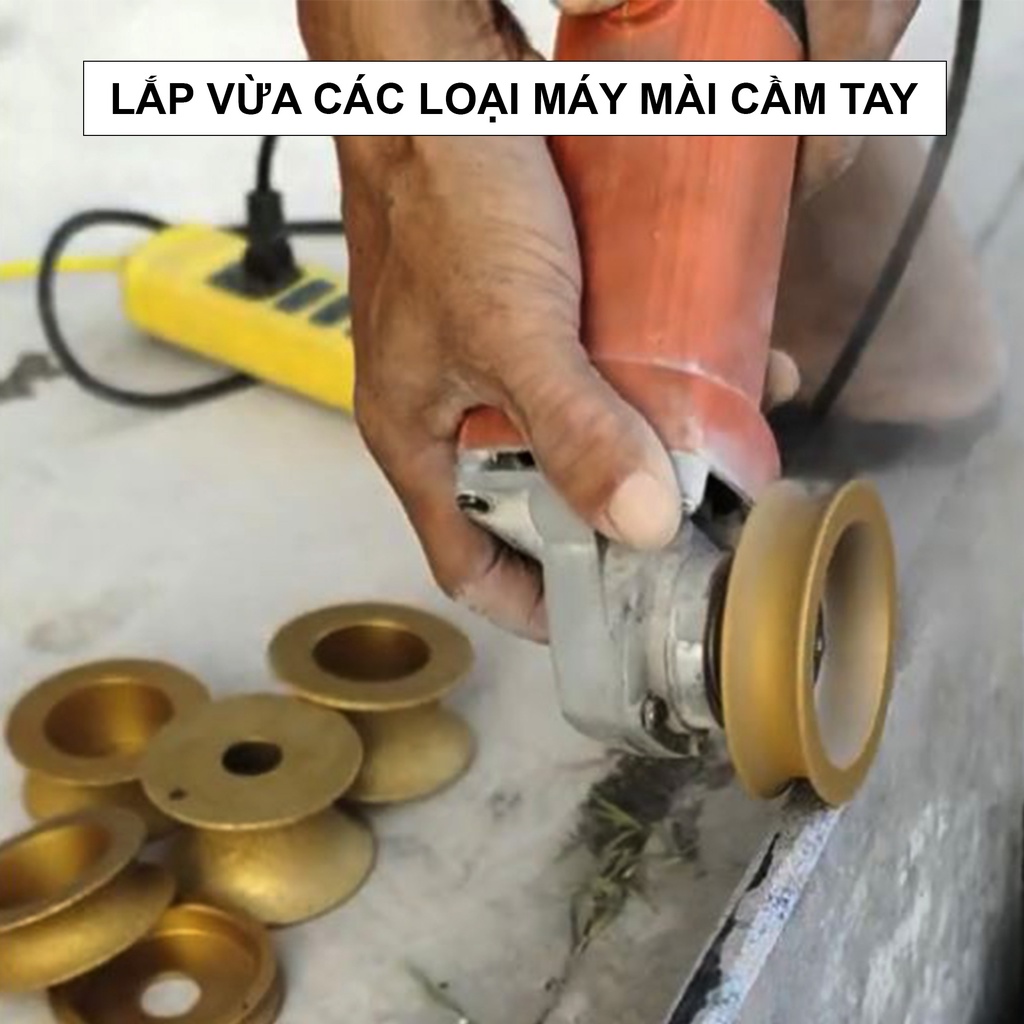 Bát soi phào đá, mài gờ bo cạnh gạch men, đá lắp máy Máy mài cầm tay