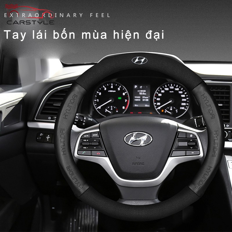 Hyundai Bọc vô lăng lông da bò thật ô tô cao cấp đẹp Atoz Avega Sonata i20 i30 Tucson ix35 H1 Santa fe Kona Elantra Eon ix25 ix45 ix35 Vô Lăng Xe Ô tô