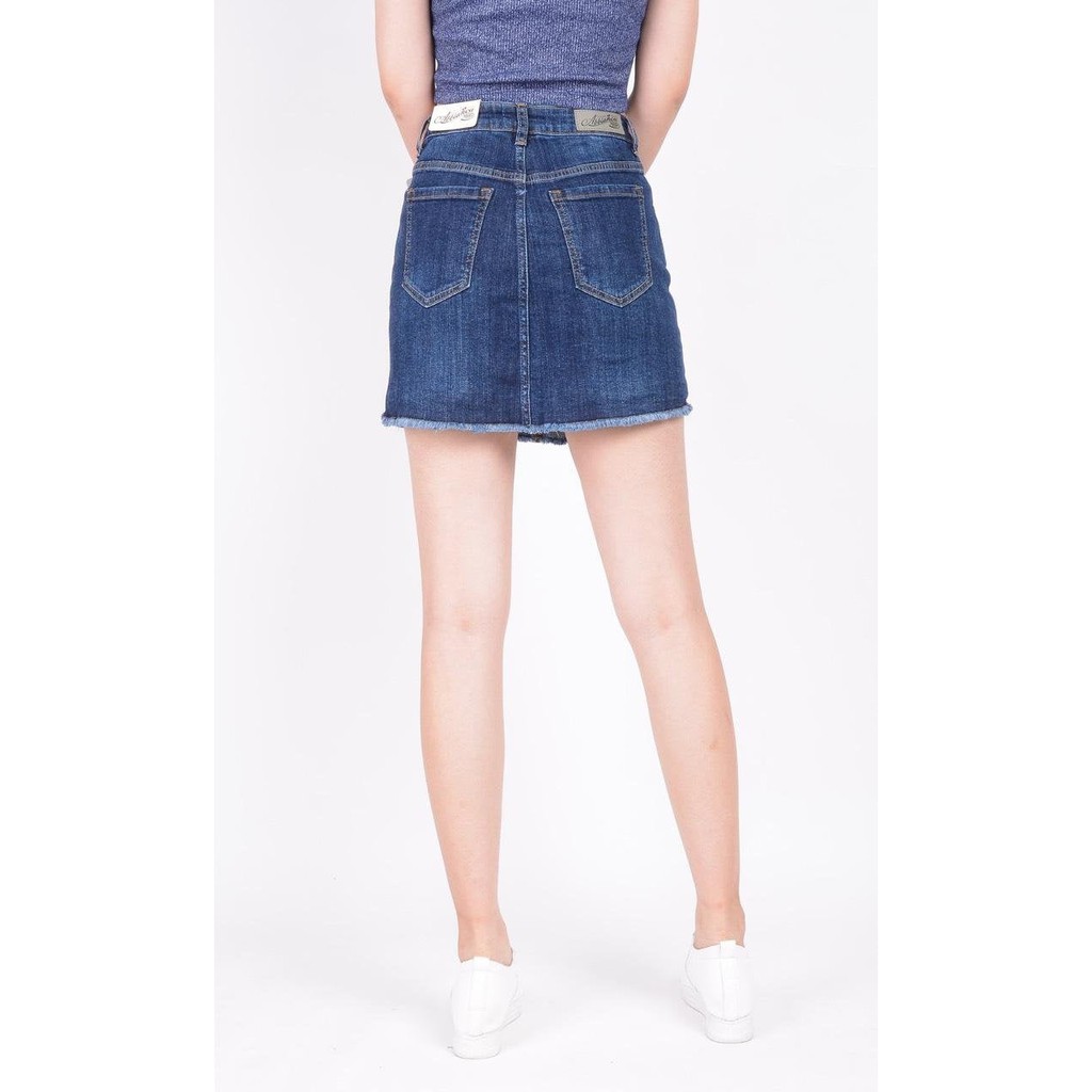 Quần sort váy jean trơn lai tua rua nhẹ - 076Abbianca | BigBuy360 - bigbuy360.vn