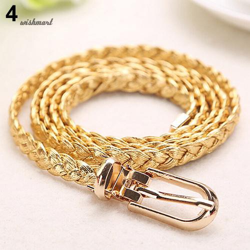☀Thắt Lưng Da PU Sợi Mảnh Màu Trơn Thời Trang Cho Nữ