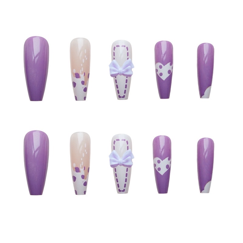 Set 24 móng giả D337 đính đá cao cấp ( tặng kèm keo và dũa )