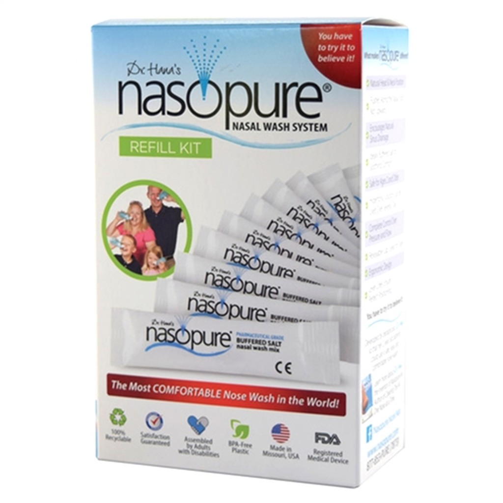 Muối Rửa Mũi Nasopure - Refill Kit (hộp gồm: 40 tuýp muối 3,75g)
