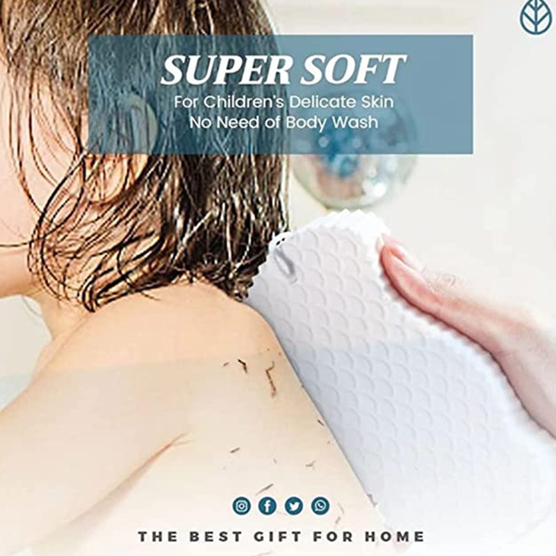 Set 2 Miếng Bọt Biển Tắm Chà Xát Cơ Thể Tẩy Tế Bào Chết Cho Người Lớn Và Trẻ Em