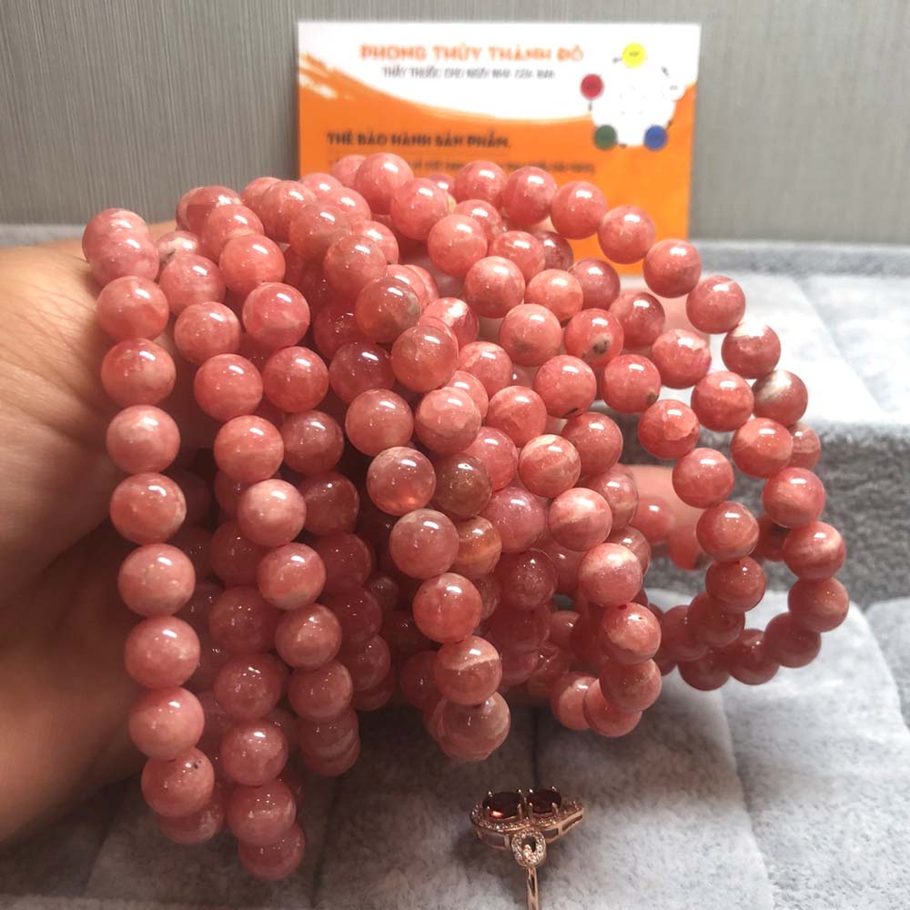 Vòng Tay Đào Hoa Size 8mm Tự Nhiên, Chất Lượng Cao - Cầu Tình Duyên, May Mắn - Phong Thủy Thành Đô