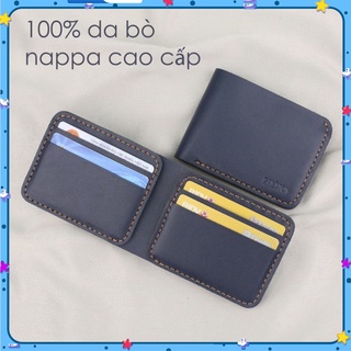 Ví nam da thật đẹp kiểu ngang đứng đắng | bóp da bò đựng tiền , thẻ minni phối thắt lưng tặng hộp | cm25