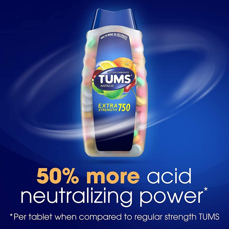 Hỗ trợ tiêu hóa TUMS Antacid Extra Strength 750, 100 viên