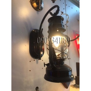 Đèn gắn tường trang trí đèn dầu bão(MÀU ĐEN) tặng bóng đèn led