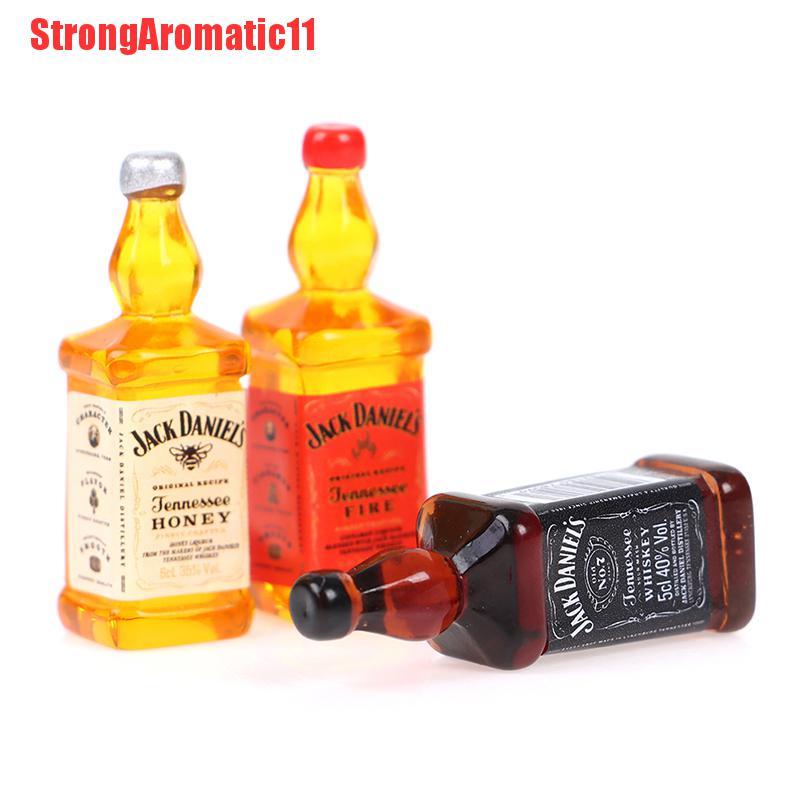 Set 2 Mô Hình Chai Rượu Whisky Mini Trang Trí Nhà Búp Bê