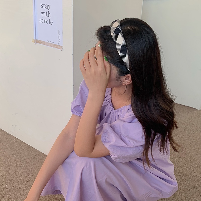 Dây buộc tóc bản rộng bằng xốp cổ điển đơn giản mới