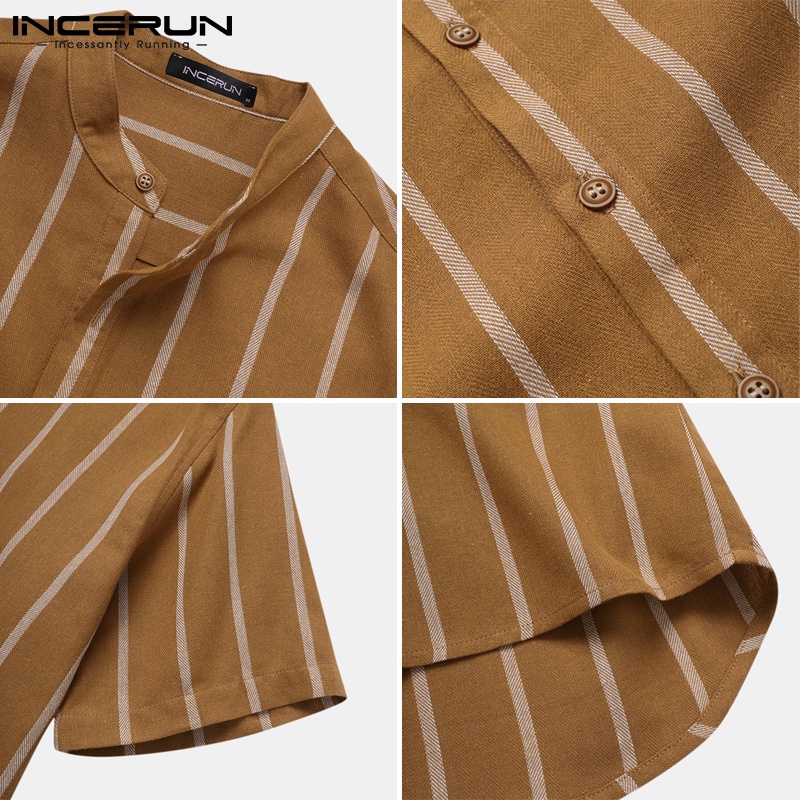 Áo Sơ Mi Ngắn Tay Kẻ Sọc Thời Trang Cho Nam