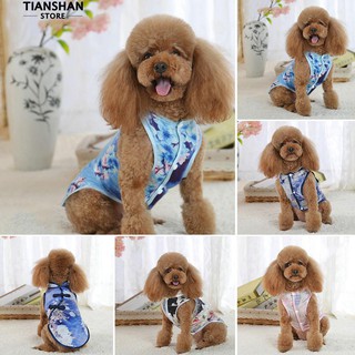 Áo đầm sườn xám in hoa cho thú cưng