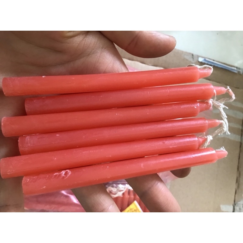 Gói 10 cây nến thắp hương, nến đỏ thắp sáng dài 12cm
