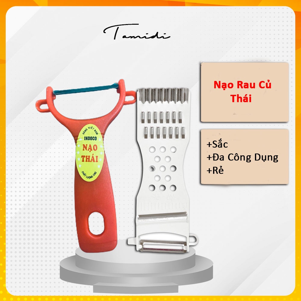 Dao Bào Dao Gọt Thái Rau Củ Quả Đa Năng Tiện Dụng 5in1 giá rẻ (15.5*7.5 cm) - TaMidi