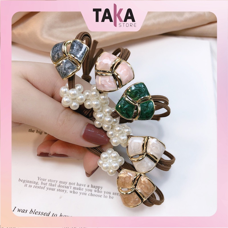 Dây Buộc tóc kim loại  đính hạt tam giác thời trang hàn quốc TAKASTORE CT82 TAKASTORE
