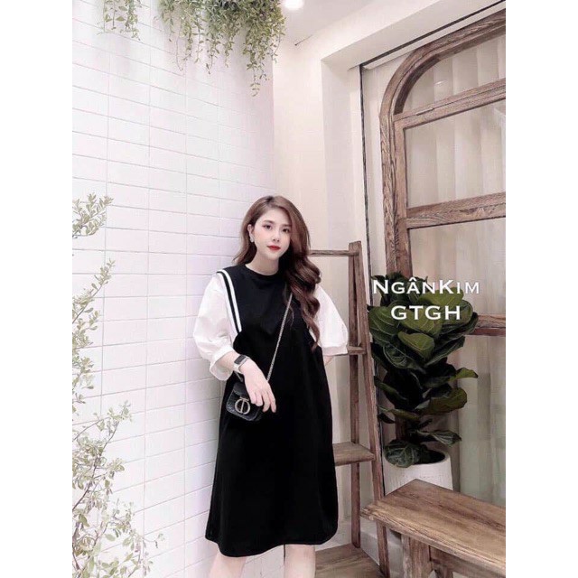 Đầm nữ phối tay lỡ chất đũi siêu đẹp | BigBuy360 - bigbuy360.vn