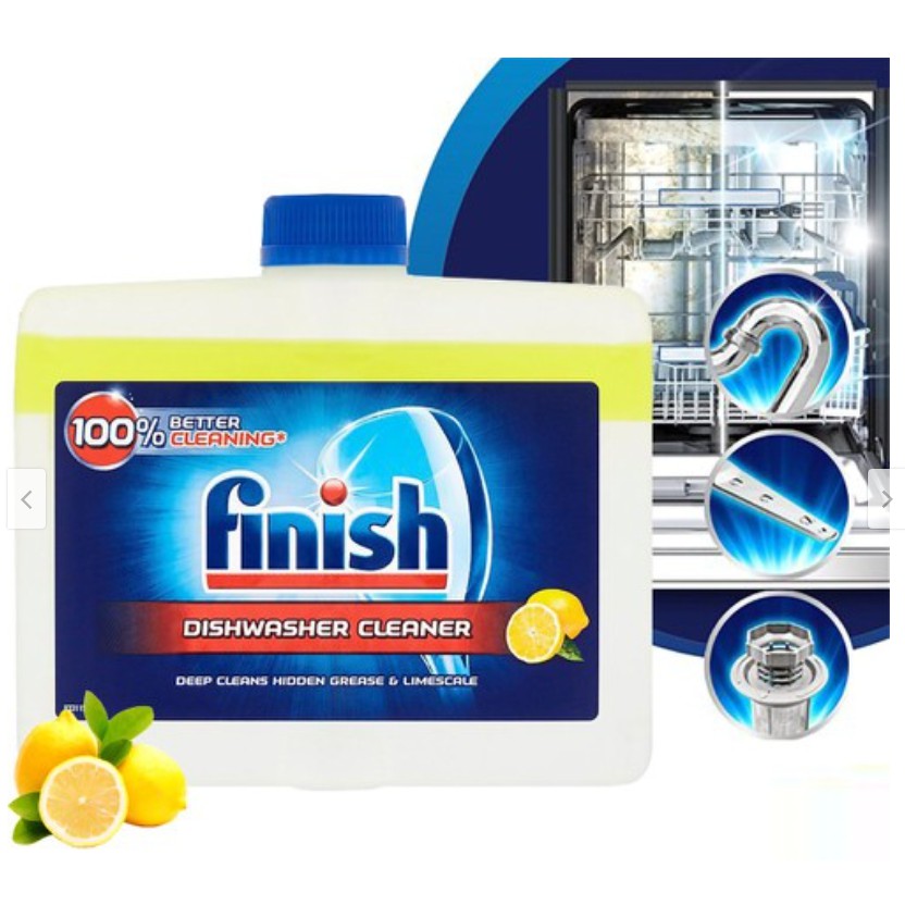 Dung dịch vệ sinh máy rửa bát Finish, khử mùi, khử cặn mỡ bám khoang máy hiệu quả