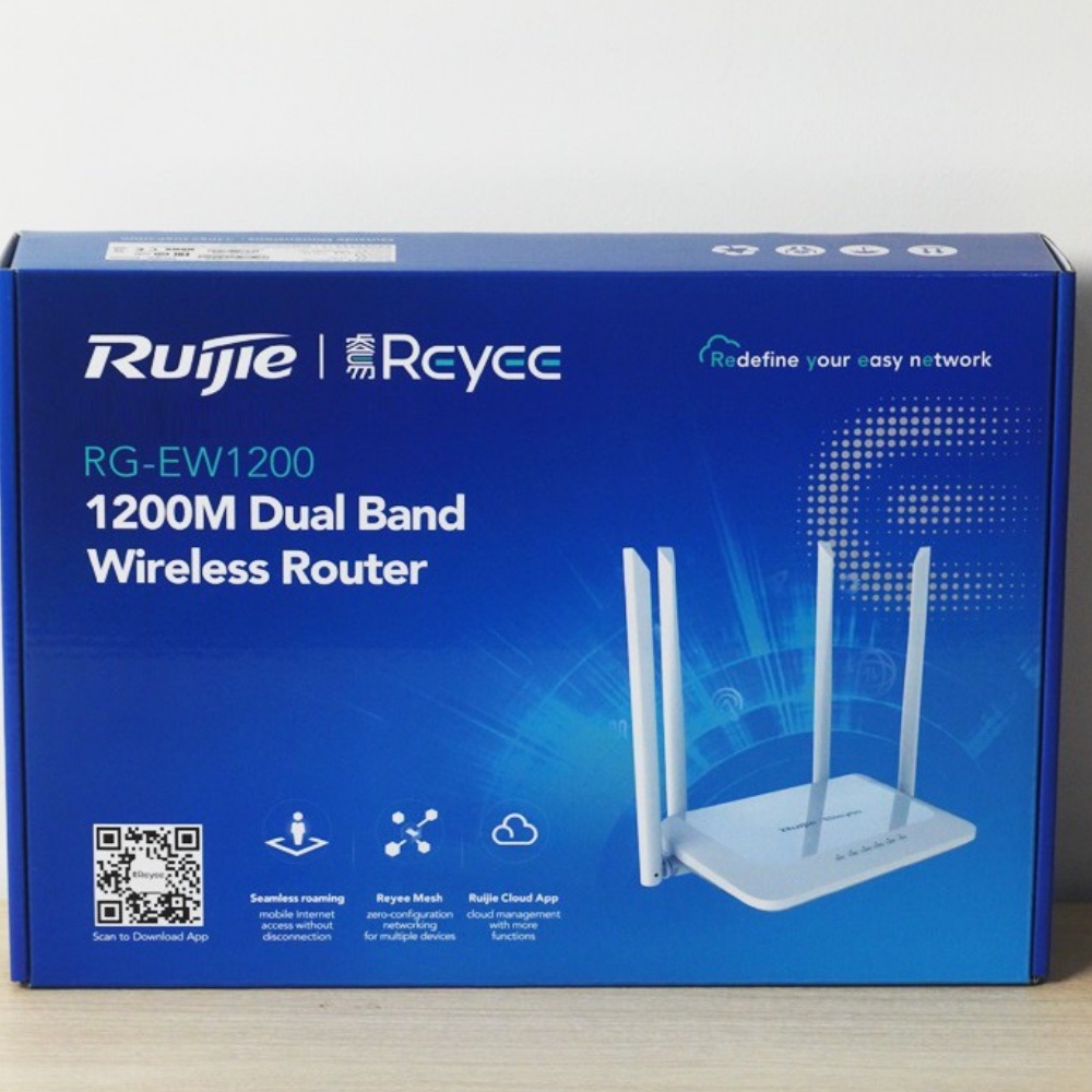 Bộ phát WiFi Ruijie RG-EW1200 Dual-band AC1200 MU-MIMO hỗ trợ Mesh - Hàng chính hãng - bảo hành 2 năm