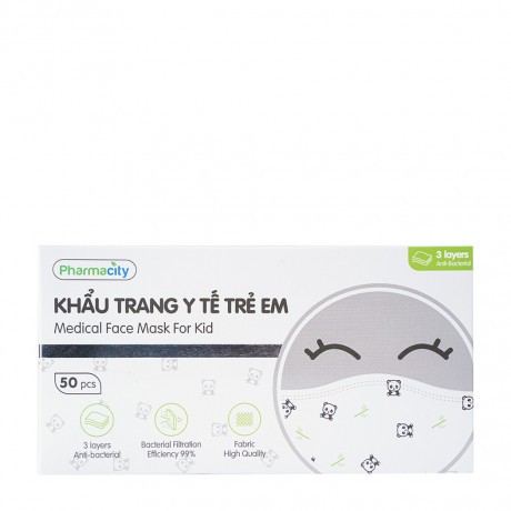 Khẩu trang y tế trẻ em 3 lớp Pharmacity (50 cái/hộp)