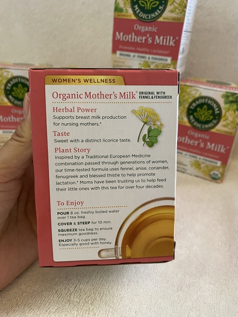 [HÀNG MỸ AIR BILL] Trà Organic Mother’s Milk 28 gram-16 gói.