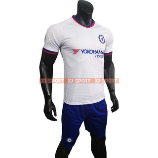 Bộ Quần áo Bóng đá CLB Chelsea - Vải Thun Lạnh cao cấp - Ngắn Tay - Màu Trắng - KJSPORT