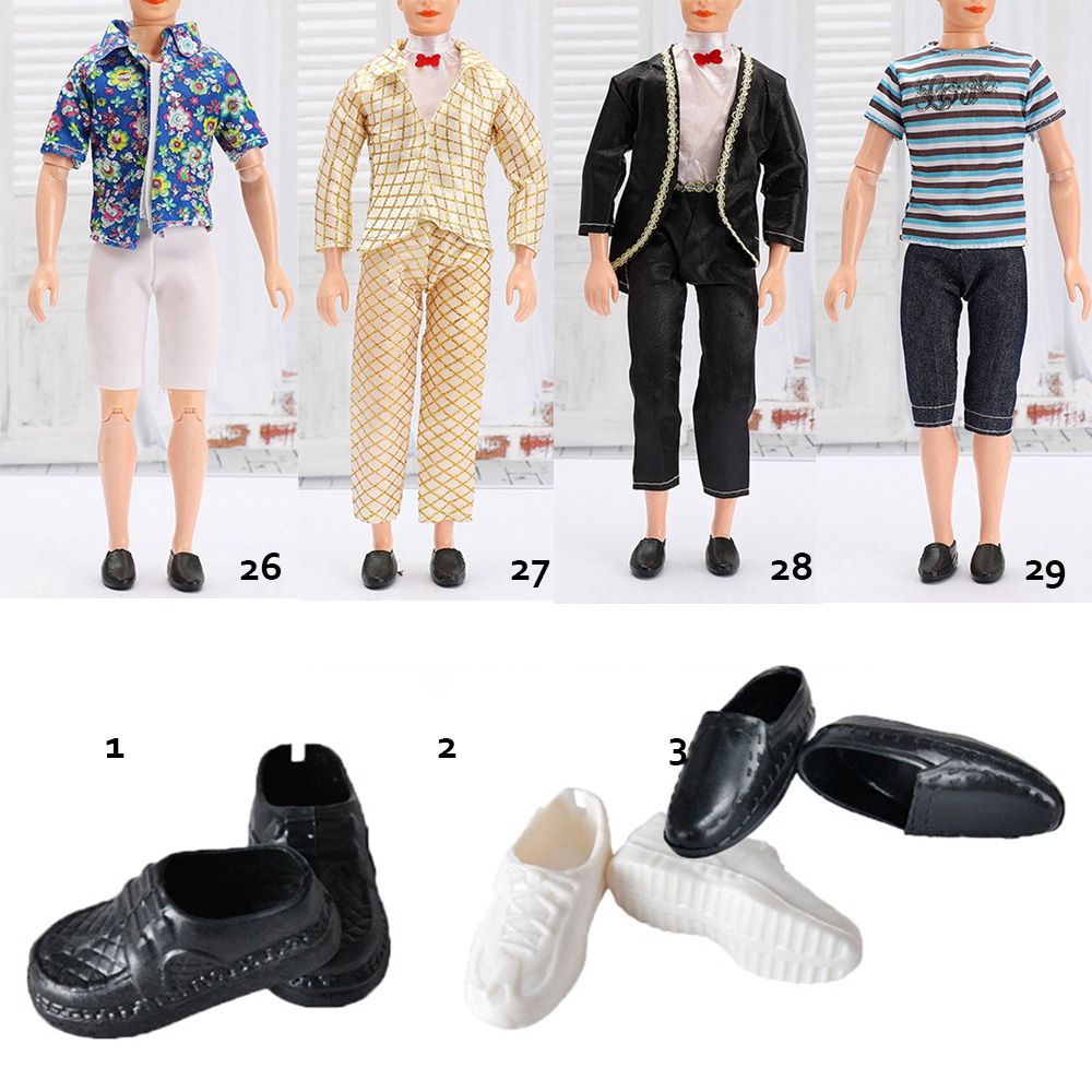 Bộ quần áo và giày nhiều phong cách trang trí cho búp bê nam