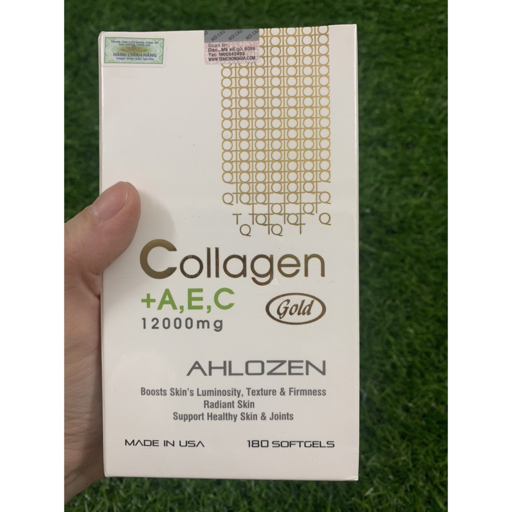 hộp đựng 180 viên Collagen AEC Gold 12000mg Ahlozen