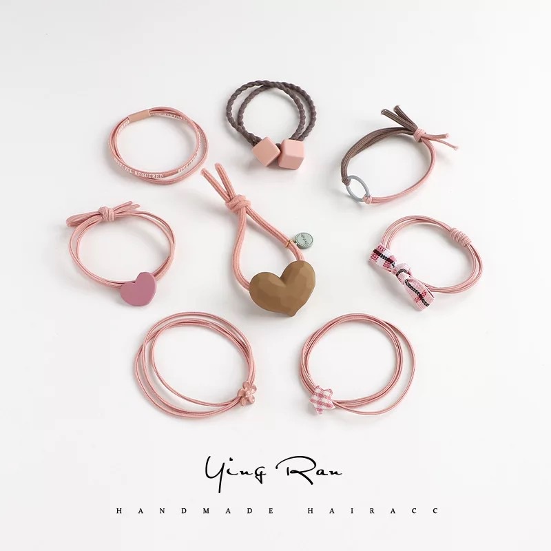 Dây buộc tóc cao su phối da phong cách Hàn Quốc dễ thương dành cho nữ