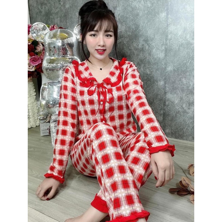 Đồ bộ mặc nhà nữ , chất lụa loại một mềm mịn, tay dài , quần dài | BigBuy360 - bigbuy360.vn