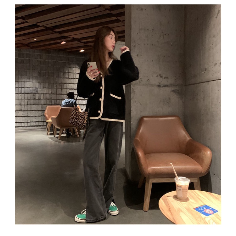 Áo khoác cardigan dệt kim thời trang thu đông Hàn Quốc mới cho nữ