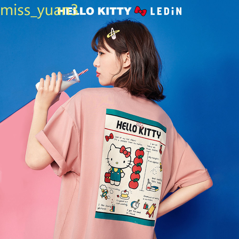 Áo Thun Ngắn Tay In Hình Hello Kitty Phong Cách Retro 2020 Dành Cho Nữ