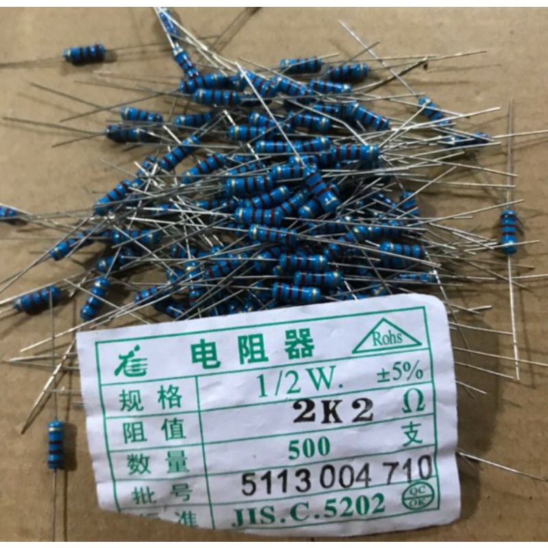 100 con điện trở 1/2w 2.2k