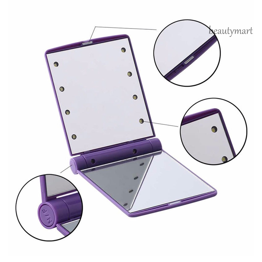 Gương Trang Điểm Để Bàn 8 Bóng Led Có Thể Gấp Gọn Tiện Dụng