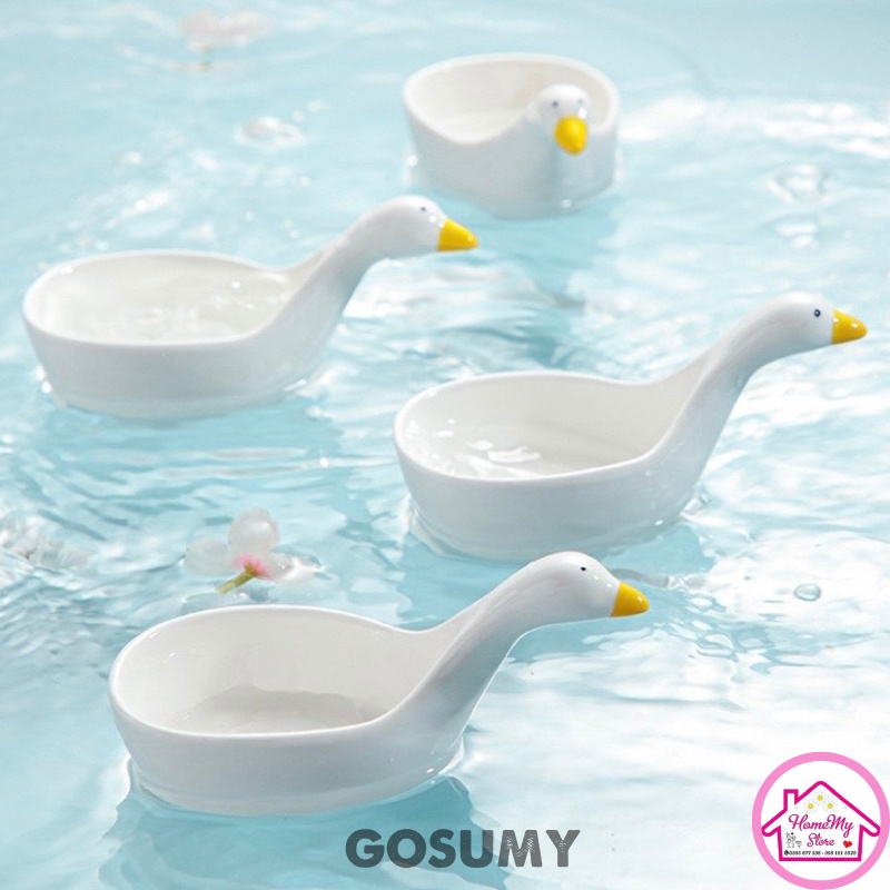 Chén Dĩa Dễ Thương 🦢 Đĩa Gia Vị 🦢 Bát Mắm Hình Con Vịt Decor bàn ăn Cute, Đẹp