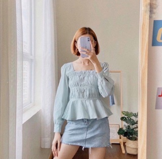 Áo peplum mint