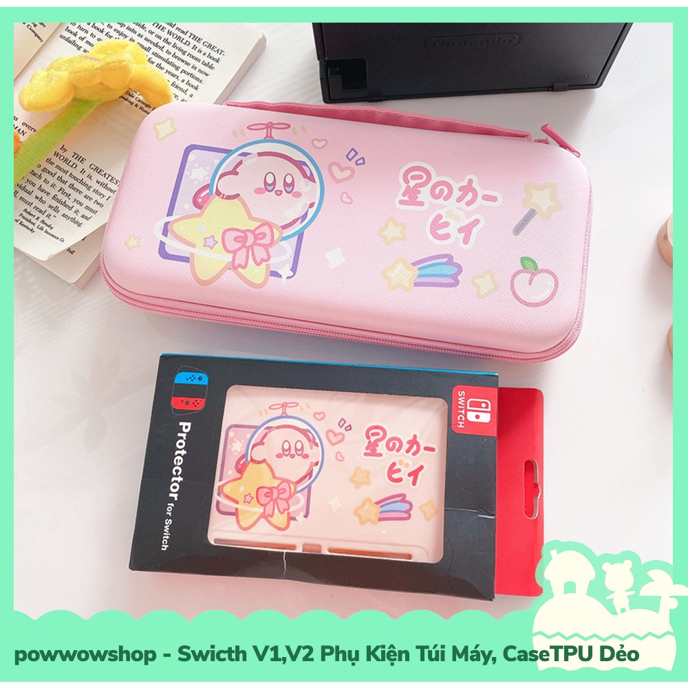 [Sẵn VN - Hỏa Tốc] Switch V1,V2 Phụ Kiện Túi Máy, Case Ốp TPU Dẻo Cho Máy Game Nintendo Switch V1,V2 Pink Kirby