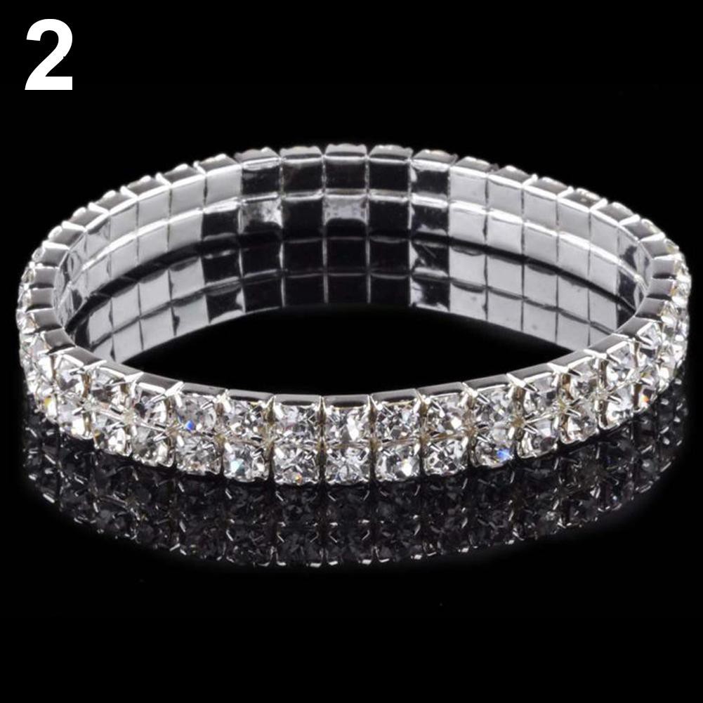 Vòng tay co dãn đính đá pha lê sành điệu cá tính cho nữ | BigBuy360 - bigbuy360.vn