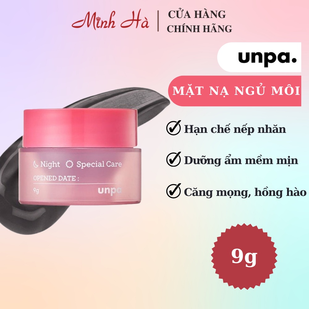 (Date 29/09/2024) Mặt nạ ngủ môi Unpa Bubi Bubi Lip Mask 10ml giúp môi ẩm mịn và căng mọng