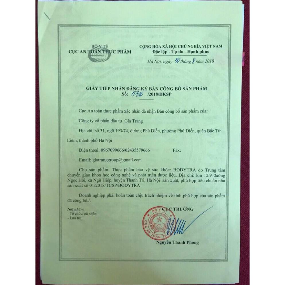 [Viện Dược Liệu] Giảm Cân An Toàn Bodytra Giảm 5-7Kg Sau 1 Liệu Trình - Không Tăng Lại - Tặng 30 Viên Giữ Dáng | BigBuy360 - bigbuy360.vn