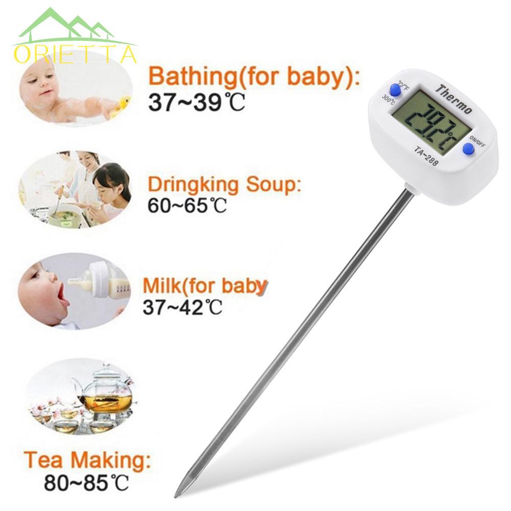 orietta♛Large LCD Mini Handheld Digital Food Thermometer Probe for Kitchen BBQ Meat