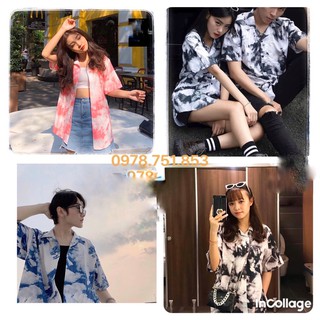 [CLIP THẬT] Áo sơ mi tay ngắn họa tiết Vân Mây Cloud Fulltag tay lỡ [ FORM UNISEX ]